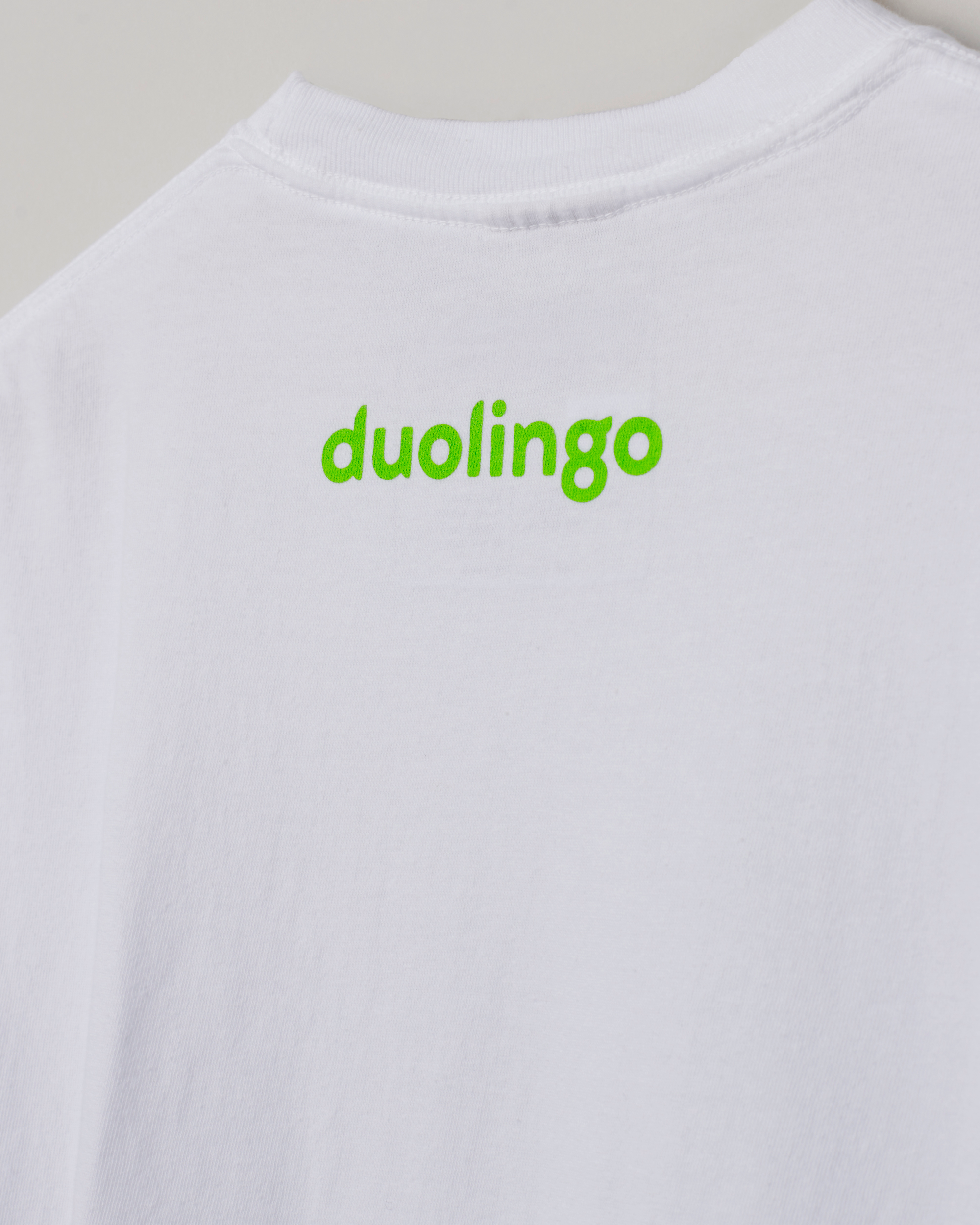 Duo the Owl Graphic Cotton T-Shirt - White with Green Design