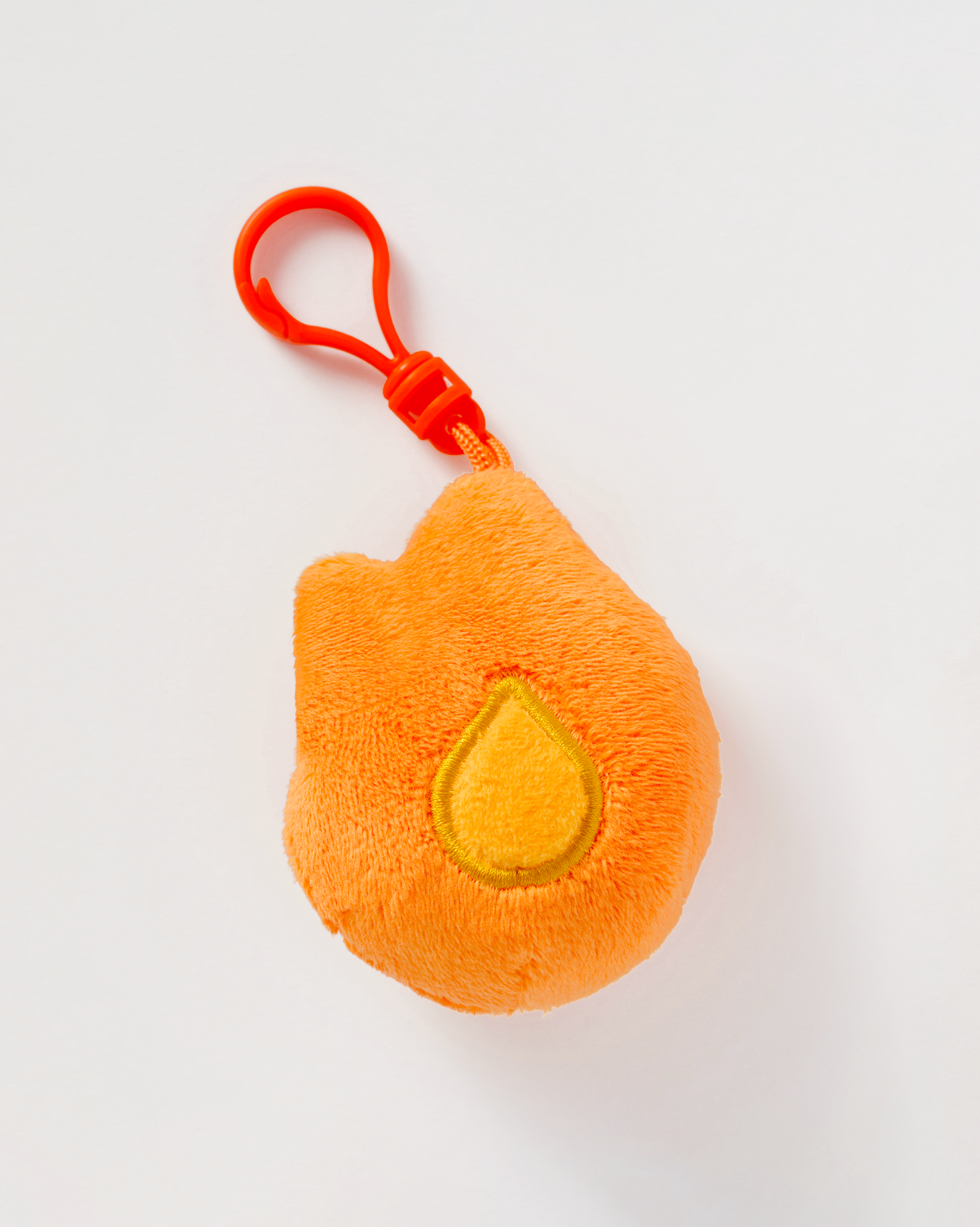 Flame Plush Keychain - Soft Embroidered Duo Backpack Accessory