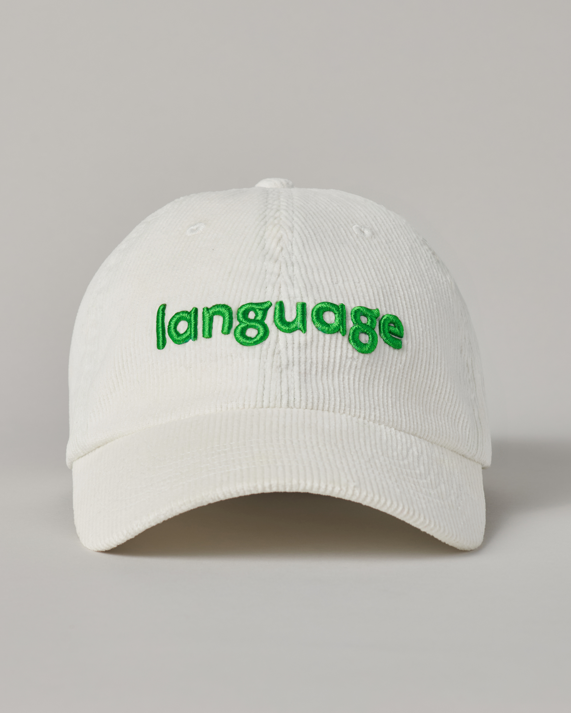 Language Cotton Corduroy Dad Hat with Embroidered Logo & Duo Accent