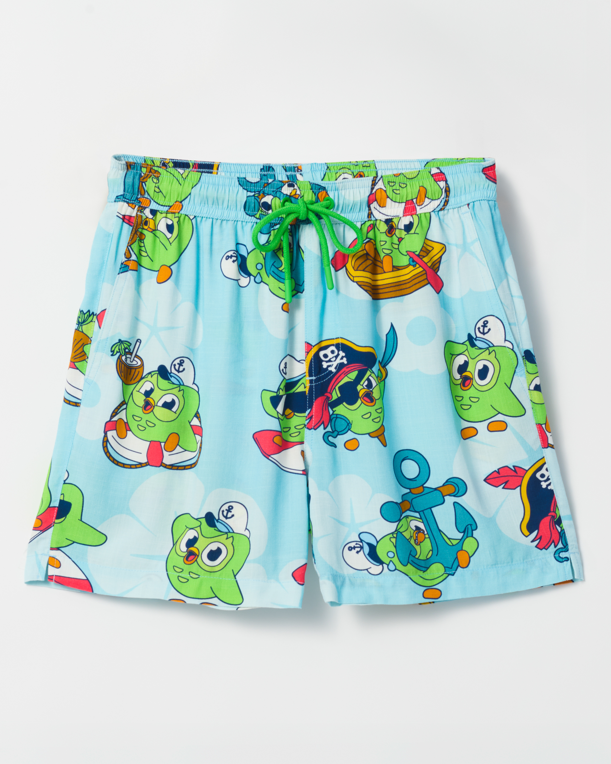 Captain Duo Light Blue Vacation Shorts - Elastic Waistband & Pockets